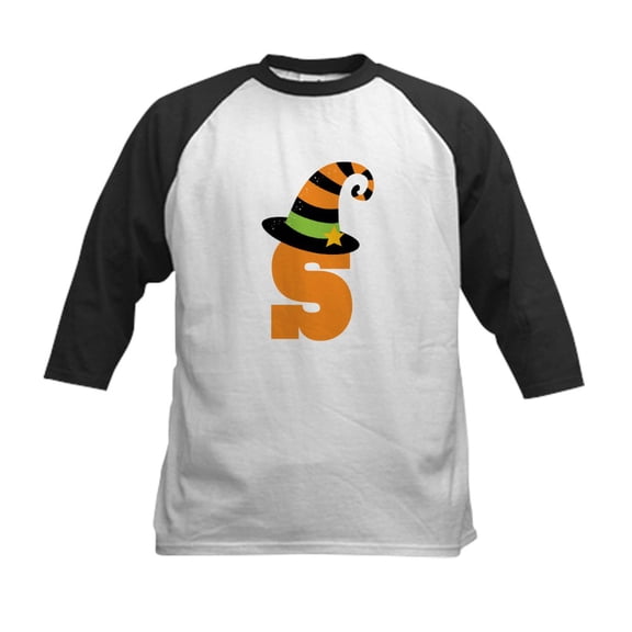 CafePress - Halloween Letter S Witch Monogram Kids Baseball Je - Kids Cotton Baseball Jersey, 3/4 Sleeve Shirt