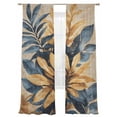 thumbnail image 2 of Retro Style Sheer Curtains 96 Inches Long 2 Panels Abstract Palm Leaf Tropical Plants Light Filtering Semi Sheer Window Curtains Drapes for Bedroom Living Room 52"x96", 2 of 7