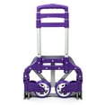 thumbnail image 3 of Folding Hand Truck Dolly, 165 Lbs Capacity Dolly Cart, Aluminum Portable Foldable Hand Cart with Retractable Handle for Shoping, Office, Travel, Moving, Purple, 3 of 9