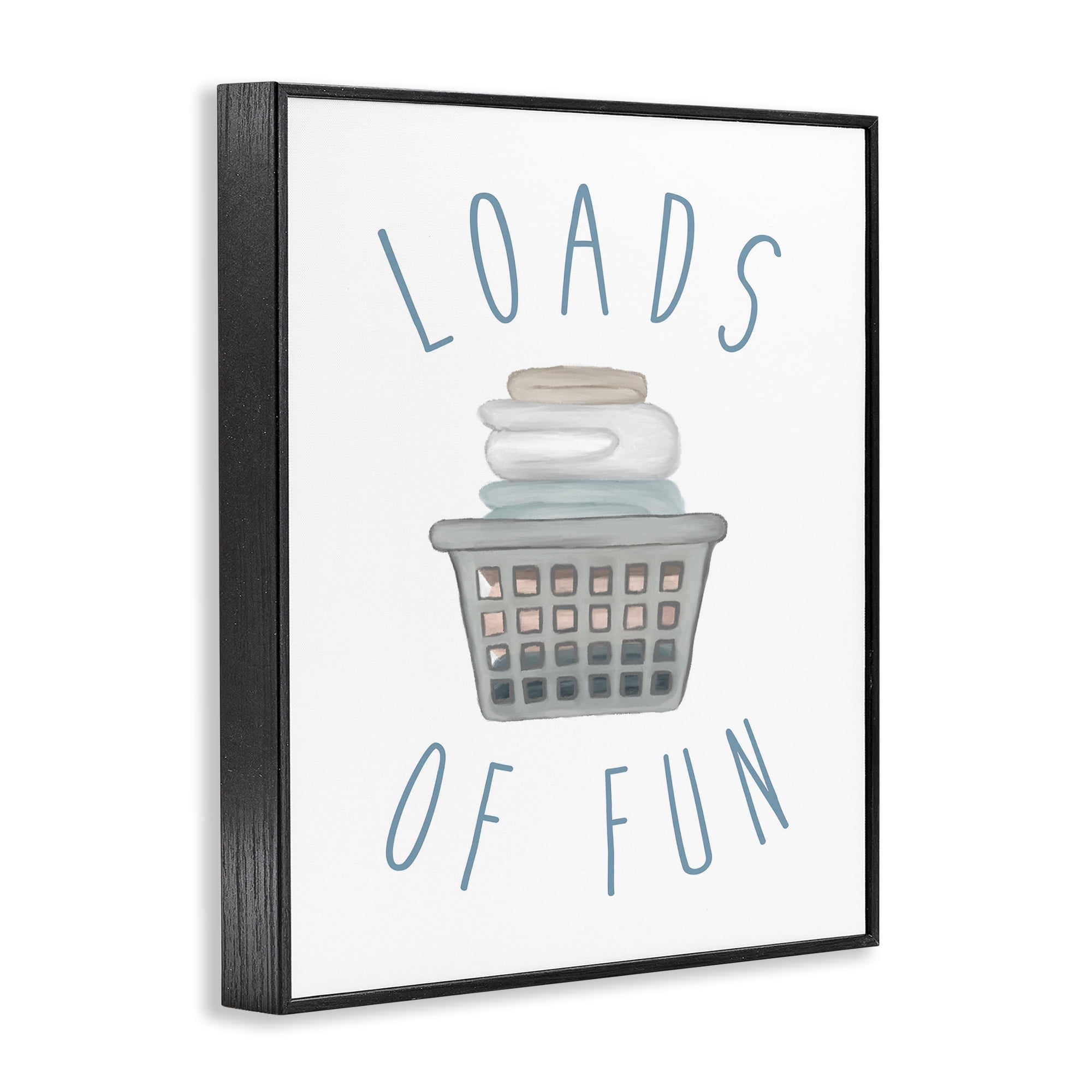 Stupell Industries Loads Of Fun Laundry Basket Black Framed Giclee Art, design by Elizabeth Medley