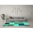 thumbnail image 3 of Ahgly Company Machine Washable Indoor Rectangle Patchwork Turquoise Blue Transitional Area Rugs, 7' x 10', 3 of 4