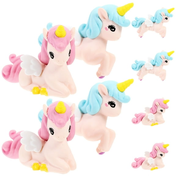 HONMEET 8pcs Resin Unicorn Ornament Unicorn Figurine Assorted Color Scene Decor