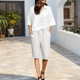 thumbnail image 5 of XINPING Womens Linen Shorts Summer 2026 Casual 7 Inch Cotton Drawstring Baggy Shorts Comfy Elastic Waist Beach Vacation Shorts S, 5 of 9