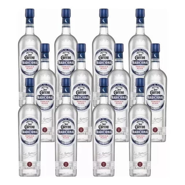 Pack x 12 Tequila Jose Cuervo Tradicional Plata 950 ml Jose Cuervo Tequila Blanco Cristalino