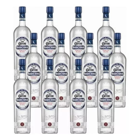 Pack x 12 Tequila Jose Cuervo Tradicional Plata 950 ml Jose Cuervo Tequila Blanco Cristalino