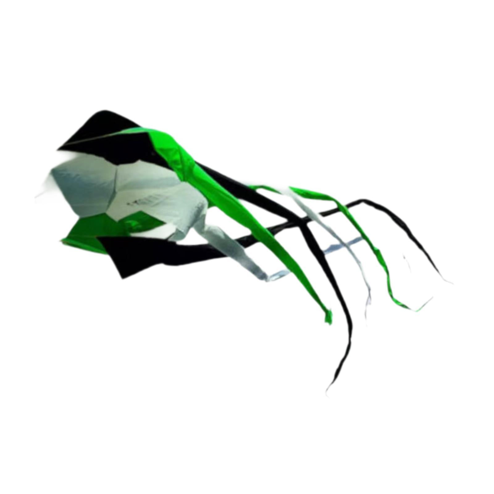 Baoblaze Long Tail Kite Decorative Popular Rotating Tube Kite for Park Grasslands Sea Black White Green