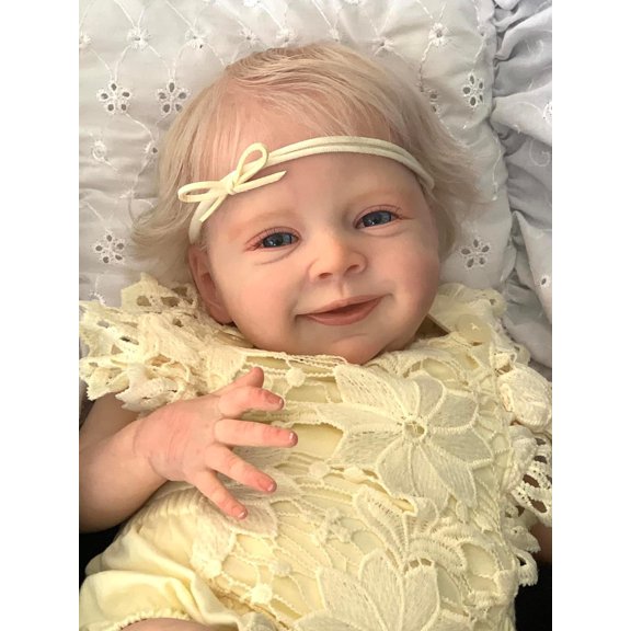 Adorable Reborn Baby Dolls Smiling - 18 Inch Realistic Baby Doll, Posable Cloth Body, Real Life Babys Doll, Reborn Dolls with Accessories