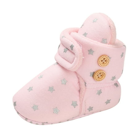

Youmylove Baby Shoes Plus Velvet Warm Polka Dot Printing Boots Non-Slip Breathable Toddler Shoes Zapatos