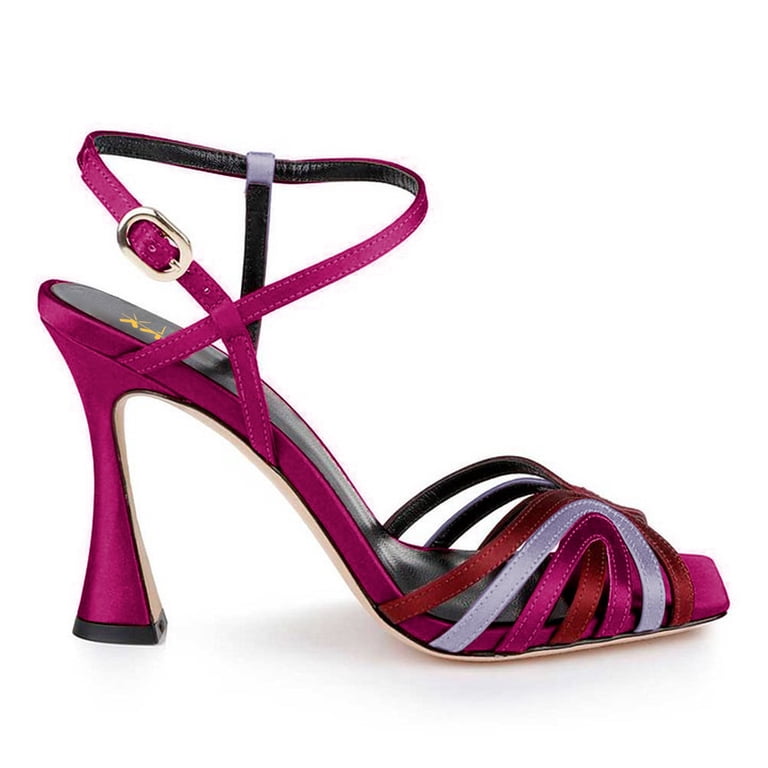 Multicolor Strappy Sandals Amazon.com | IDIFU Blue High Strappy Heels Chunky Block  main image 2