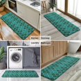 thumbnail image 6 of Teal Gold Checkerboard Checkered Pattern Kitchen Rug Mat,Kitchen Runner Rugs Non Skid Washable,Decorative Kitchen Floor Mats for Kitchen,Sink,Laundry,17"x47.2", 6 of 7