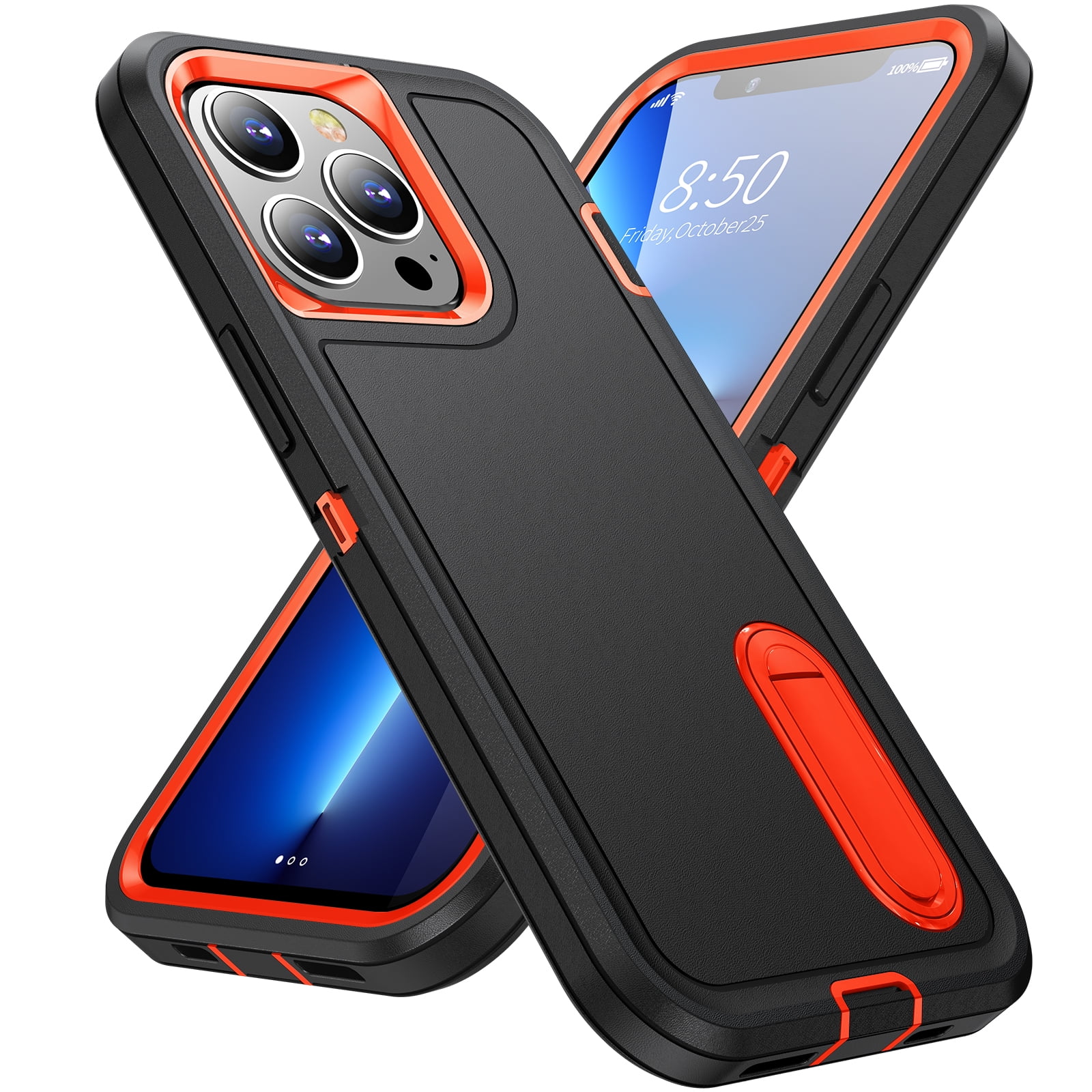 Dteck iPhone 14 Pro Case, Builtin Stand, Heavy Duty Shockproof Rugged
