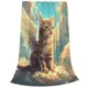 thumbnail image 2 of Fotbe Sunshine Cloud Cute Cat Manta de Franela Acolchonada con Estampado, Súper Suave y Esponjosa, Extra Grande para Sofá, Cama, Uso Todo el Año-80"x60", 2 of 7