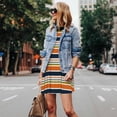 thumbnail image 4 of Fotbe Colorful Pastel Stripes Vestido de Verano sin Mangas para Mujer – Vestido Midi Línea A, Estilo Camiseta Floral, Vestido Playero Casual y Fluido, 4 of 7