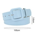 thumbnail image 5 of Women Belt Multi Holes Adjustable Length Square Buckle Faux Leather Waistband Jeans Dress Coats Candy Color Belt, 5 of 7