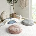 thumbnail image 5 of Regency Heights Round Floor Pillow, Meditation Seating Cushion, Chenille Sitting Pillows Floor and Chair Cushion for Yoga Living Room Balcony Office Outdoor, Dia 22"x6"H, Grey, 5 of 5
