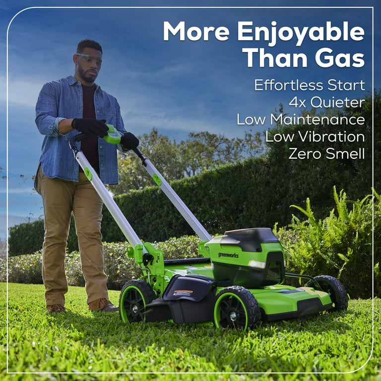 Greenworks 60V 21 Push Lawn Mower 1 5.0 Ah Battery Charger 2546502 Walmart