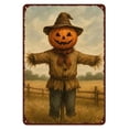 thumbnail image 2 of ZhyrZng Vintage Primitive Halloween Metal Sign 20x30cm Rustic Tin Wall Decor, Whimsical Witch Ghost Pumpkin Scarecrow Pattern, Indoor Outdoor Garden Porch Door Hanging Holiday Decor, 2 of 7