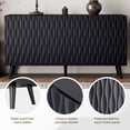thumbnail image 4 of AVAWING Wave Fluted Cabinet with Storage, 4 Doors Sideboard Buffet, Modern Accent Cabinet, Black, 4 of 7