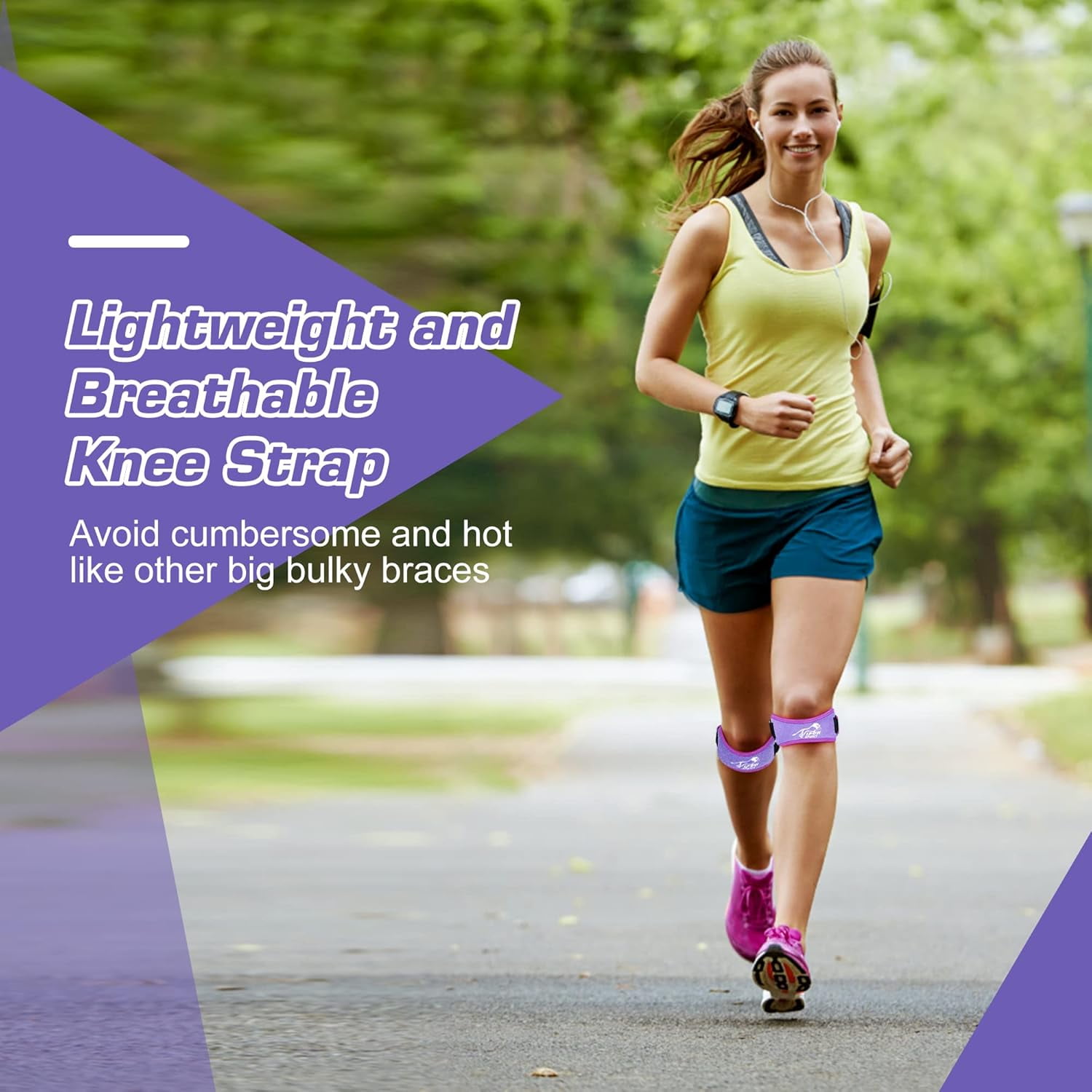 Embroidery Patellar Tendon Support Strap 2 Pack, Knee Pain Relief & Patella Stabilizer Knee Strap, knee Support for Women and Men, Knee Braces for Running, Working Out, Weightlifting, Arthritis,