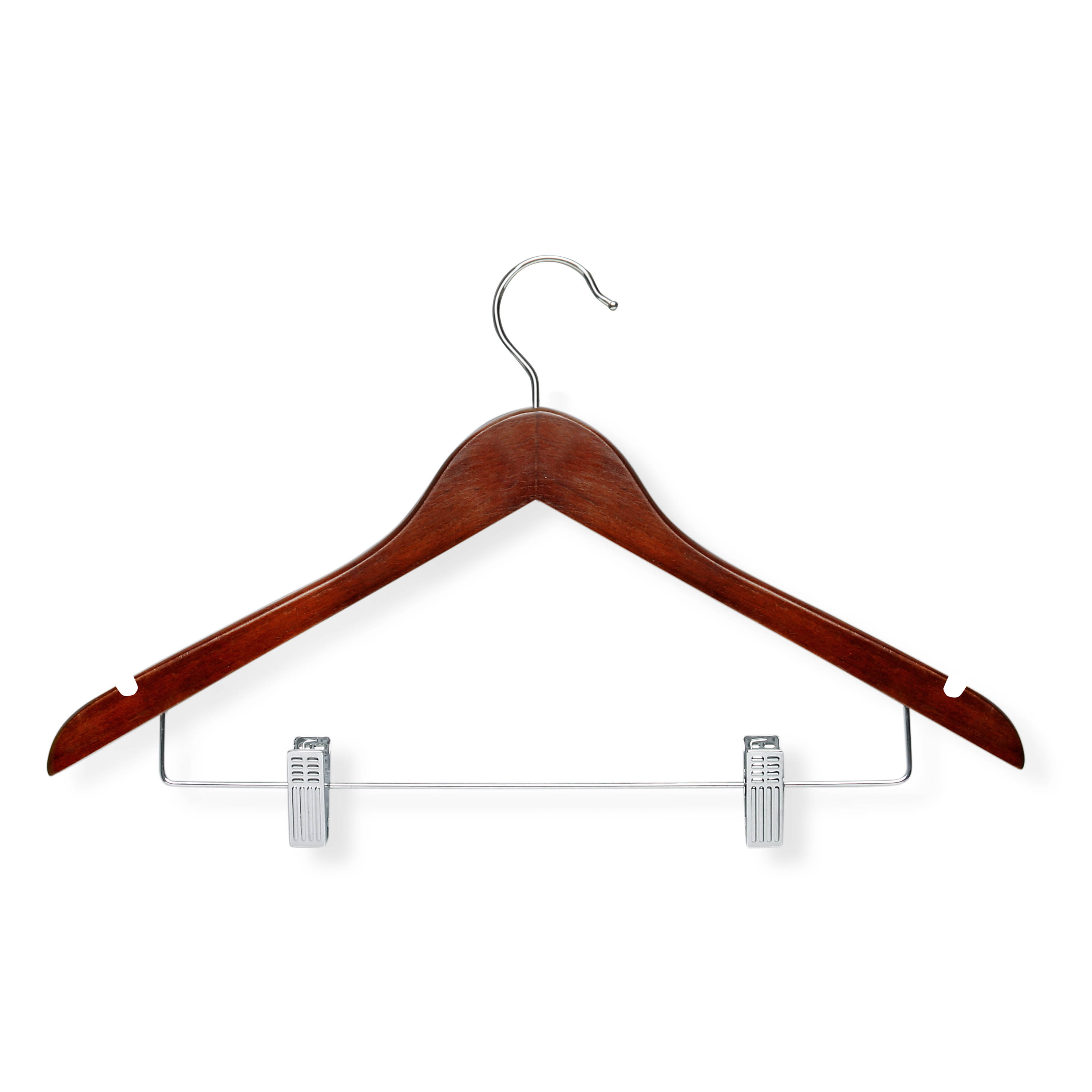 Honey Can Do Wood Suit Hanger with Clips, Cherry Finish (pack of 12) - image 5 of 5