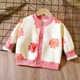 thumbnail image 2 of UngA Infant Cardigan Baby Boy Girl Sweater Long Sleeve Button Up Knit Sweatshirt Jacket Toddler Baby Girl Fall Winter Outfits (Pink,18-24 Months), 2 of 4