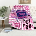 thumbnail image 2 of Yibo Pink Soft Blanket Flannel Soft and Comfortable Anti-static Bed Sofa Blanket, 2 of 7
