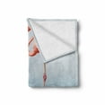 thumbnail image 2 of Flamingo Soft Flannel Fleece Throw Blanket, Exotic Birds Necks Shape as Heart with Reflections on Water, Cozy Plush for Indoor and Outdoor Use, 50" x 60", Dark Salmon Blush, by Ambesonne, 2 of 6