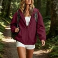 thumbnail image 6 of Juesizh Womens Rain Jacket Zip up Waterproof Coat Comfy Casual Zip up Jackets with Pockets, S-2XL, 6 of 9