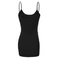 thumbnail image 4 of Essential Basic Women's Basic Casual Long Camisole Adjustable Strap Cami Layering Top, Medium, Black, 4 of 5