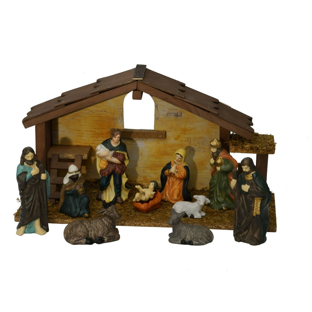 Holiday Time Christmas Decor 12 Pieces Comp Nativity Set