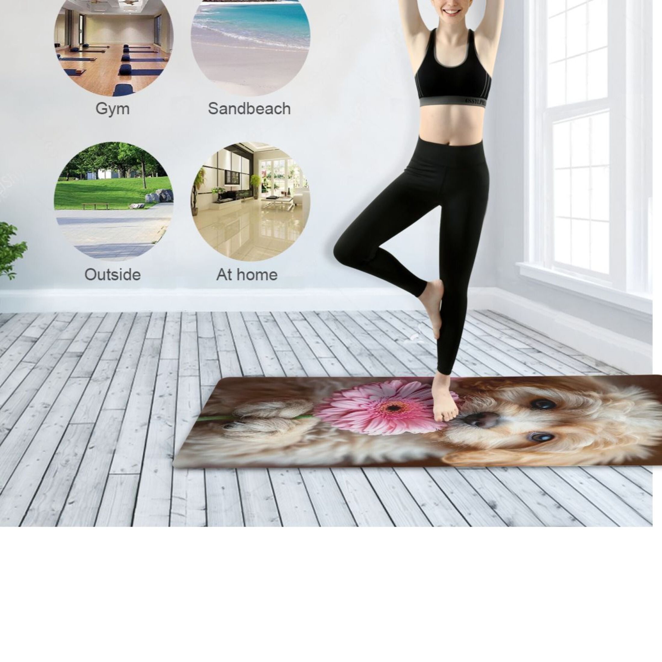 BZSMCE Yoga Mat Women Fitness Mat Blossom Buddy Pattern