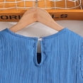 thumbnail image 6 of Tisuna Child Girl'S Solid Color Summer Outfits Sleeveless Crew Neck Vest And Shorts Set Comfortable Soft Little Girls Holiday School Beach Wear Blue Size 9-10 Years, 6 of 9