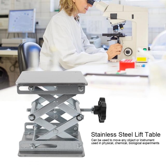 FLAMEEN Plateforme de Levage de Laboratoire, Support de Levage en Acier Inoxydable, Support de Table de Laboratoire 15 X 19cm