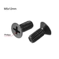 thumbnail image 2 of Uxcell M5 x 12mm Tornillo Phillips Sujetador Placa de Zinc Negro 50 Paquete, 2 of 5