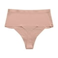 thumbnail image 3 of High Waisted Women's Thongs Lightweight Soft Stretch Underwear Breathable High Cut Comfort Panties for Everyday Wear, 3 of 3