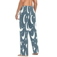 thumbnail image 6 of White Moon and Stars Mens Cotton Pajama Pants Long Staple Lightweight Sleep Bottoms with Pockets Breathable, 6 of 7