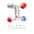 thumbnail image 4 of CutiePlusU Cotton Colorful Rainbow Striped Socks Over Knee Clown Striped Thigh High Stockings Unique Thoughtful Gifts for Men Women and Best Friend, 4 of 5