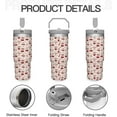 thumbnail image 5 of 30 oz Red Cherry Stainless Steel Flip Handle Tumbler Cup,Double Wall Vacuum Insulated Bow Mug with Straw,Lid,Travel Leakproof Water Bottle,Holiday Gift for Women,Her(Style-04), 5 of 6
