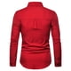 thumbnail image 2 of Camisas Deportivas Hombre Camisa de manga larga informal de moda de color sólido con corte de personalidad a la moda para hombre (Red, M), 2 of 3