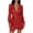 Red, variant on Plus Size Womens Elegant Evening Gown Sparkly Sequin Party Dress Tie Neck and Waist Formal Attire Long Sleeve V Neck Red XXL