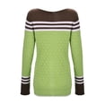 thumbnail image 6 of XIYON Sweaters for Women Striped Color Block Knit Sweater Elegant Fall Winter Long Sleeve Crewneck Top for Office Wear, 6 of 9