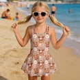 thumbnail image 2 of Yuyamidu One Piece Swimsuits for Girls Highland Cow Daisy Sleeveless Swimming Skirt Quick Dry Bathing Suits Tankini Summer Beach Swimwear Age 3-4 Years Old, 2 of 7
