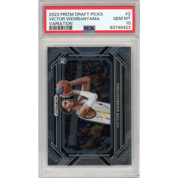 Graded 2023 Panini Prizm Draft Picks Victor Wembanyama #2 Variation Rookie RC Basketball Card PSA 10 Gem Mint