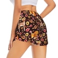 thumbnail image 2 of Uemuo Woodland Creatures Floral Pattern Women's Athletic Shorts High Waisted Running Shorts with Liner Pockets Gym Elastic Workout Shorts-Large, 2 of 9