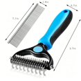 thumbnail image 7 of Dog Grooming Brush,Double Coat Dog Brush,Pet Grooming Brush with Steel Comb,Double Sided Dematting Undercoat Rake for Dogs and Cats, Extra Wide Pet Brush(Blue 7IN), 7 of 7