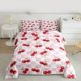 thumbnail image 2 of Homewish Cute Cartoon Bowtie Full Size Comforter Sets,Sweet Berry Bedding Comforter Set,Pink Classic Checkered Bedding Sets For Girls Kids,Ultra Soft Home Decor Reversible,3 Pieces, 2 of 8