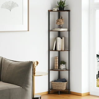 Corner Bookcases Bookshelves Brown Walmart