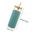 thumbnail image 2 of FESTFENDS 1Set Glass Cup with Lid and Straw for Home and Office Use, 2 of 6