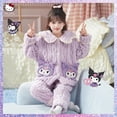 thumbnail image 5 of Anime Sanrios Pajama Set for Kids Home Wear Autumn Winter Kawaii Pompom Purins Cinnamoroll Kuromi Flannel Pajamas Warm Thickened, 5 of 5