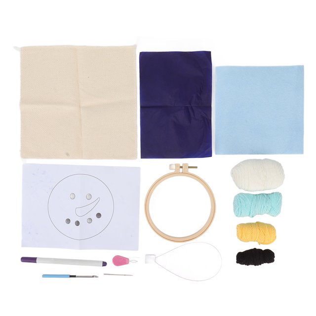 DIY Embroidery Kit, Multipurpose Beautiful Practical Decoration Christmas Snowman Embroidery Kit Complete Tools For Kids For Gifts